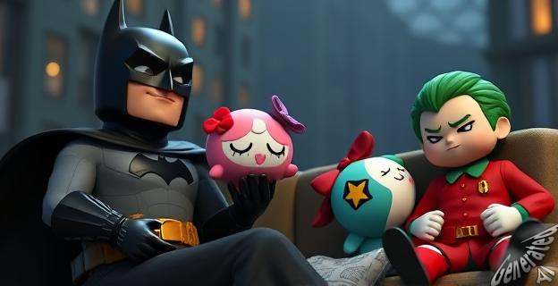 Batman canta la canción de Jigglypuff para que Robin se duerma