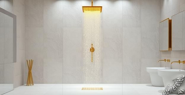 La columna de ducha GME Slim dorada de Leroy Merlin