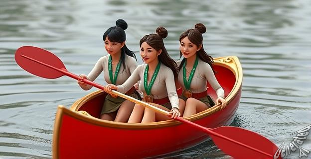 El K4 500 femenino logró una victoria con un crono de 1:33.80