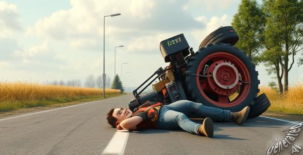 Arrollado por su propio tractor