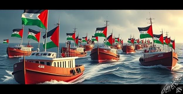 La flotilla dio media vuelta debido a una fuerte marejada