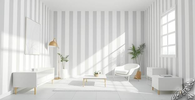 Una pared a rayas amplía visualmente una habitación
