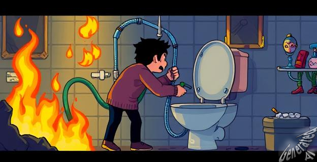 Introduce la manguera de la ducha en el váter para obtener aire fresco