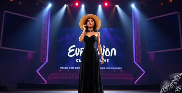 Melody lucirá un gran vestido negro de cola larga y un sombrero cordobés de ala ancha en su actuación