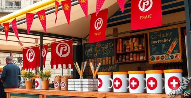 El puesto ofrece artículos con simbología franquista pese a estar prohibido por ley