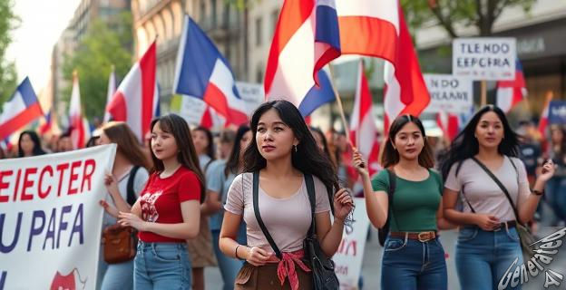 El colectivo feminista Ni Una Menos se une a la marcha de los jubilados para protestar contra el gobierno de Javier Milei que ha desmantelado políticas públicas y programas de género