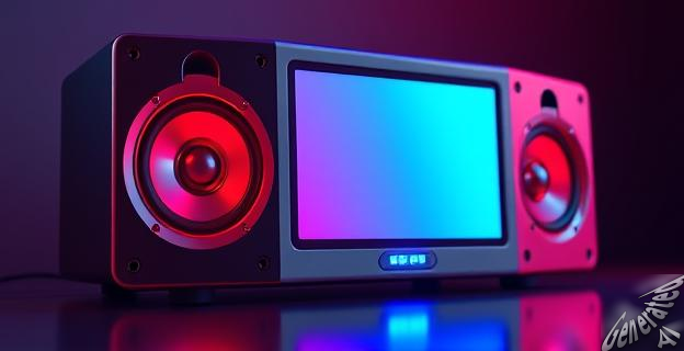 Un altavoz de escritorio con una potencia total de 60 vatios y una pantalla LCD a color