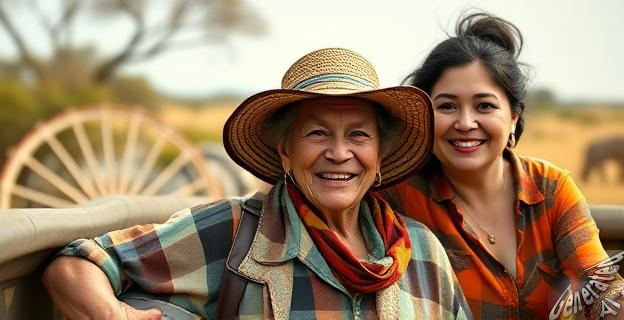 Makoke disfrutó de un safari con su nieto Javier y su hija Anita