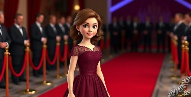 Un vestido en tono burgundy de la firma Miphai