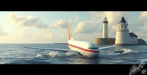 El impacto de una de las alas sobre el agua