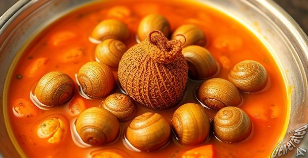 Los caracoles chicos se sirven en un caldo especiado, mientras que las cabrillas se cocinan en salsa de tomate picante