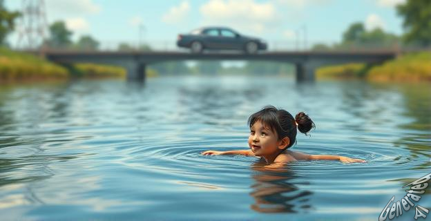 La niña sobrevivió al ataque y nadó 100 metros hasta llegar a la orilla