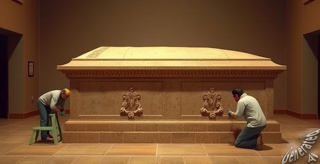 La restauración del Sarcófago de los esposos se llevará a cabo en abierto y se centrará en la zona inferior de la escultura