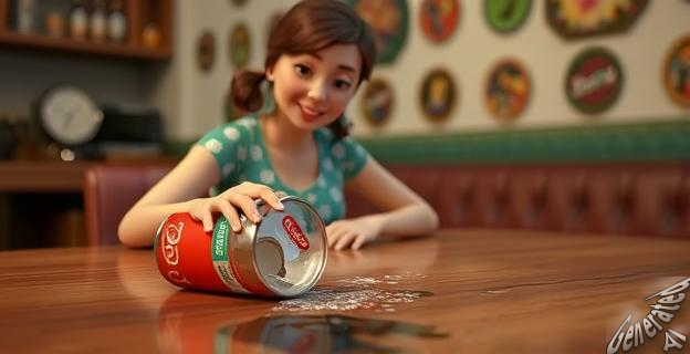 Un refresco se cayó en la mesa