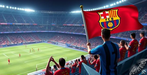 El autor apoya al Inter de Milán en su partido contra el Barça