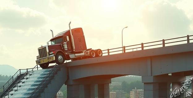 El camionero saltó para refrescarse