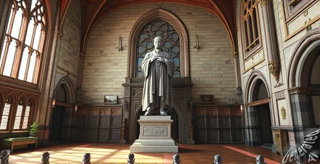 La estatua del arquitecto de Hogwarts se encuentra en los Estudios de Warner Bros en Londres