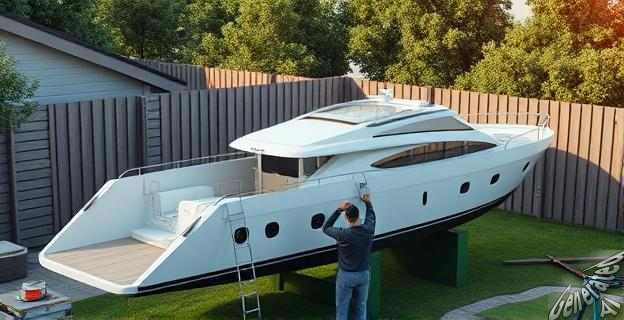 Construyó un catamarán de 27,86 metros de eslora en su casa