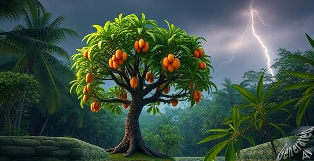 El almendro tropical multiplica por catorce su producción de semillas tras un impacto de rayo
