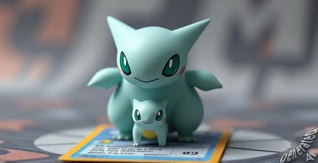 Un dibujo diminuto de Ditto en la parte inferior de la carta indica que es falsa y se puede despegar