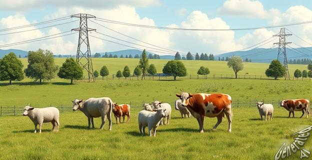 800 cabezas de ganado pastan bajo las líneas eléctricas para mantener la vegetación a raya