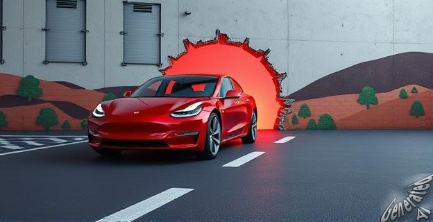 El Tesla chocó contra la pared pintada porque su sistema de cámaras no detectó la discontinuidad