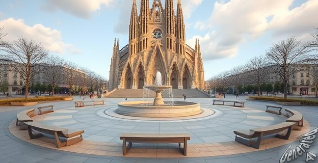 Una plaza peatonal de 6.200 m² con diseño circular