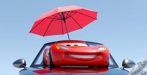 Un parasol con estampado de Rayo McQueen que cuesta poco más de dos euros