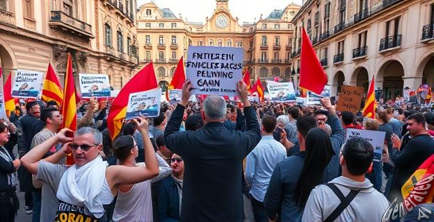 La manifestación no ha logrado llenar la Plaza del Ayuntamiento con solo 12.500 personas según la Policía Local