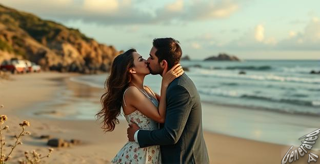 Un pasional beso en Cantabria