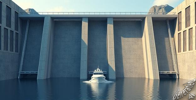 Tres ascensores consecutivos que permiten a barcos de quinientas toneladas subir una montaña