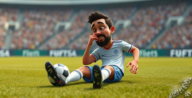 Vomitó en el terreno de juego después de un golpe en el estómago