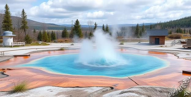 7 baños termales con temperaturas entre 18 °C y 100 °C