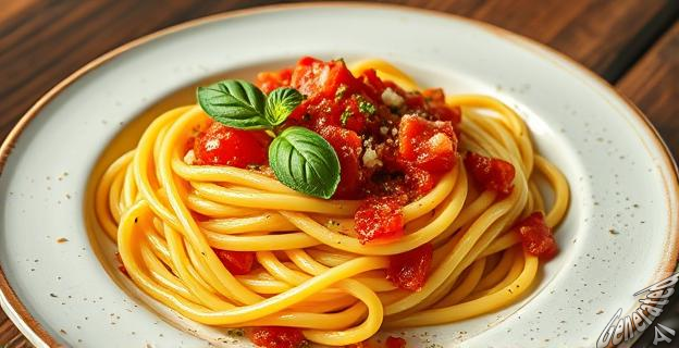 Mezcla de tomate crudo con aceite de oliva virgen extra y albahaca fresca