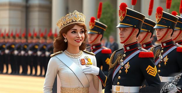El desfile militar es presidido por los reyes Felipe VI y Letizia