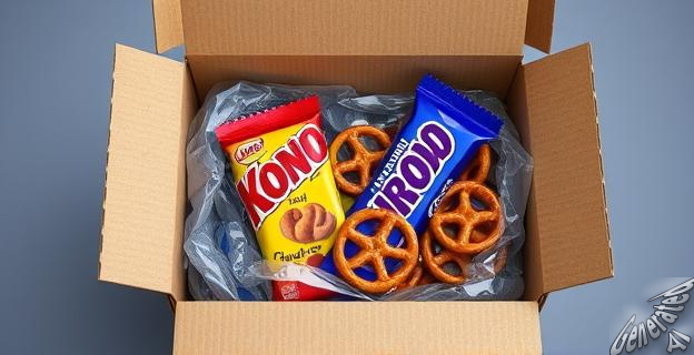 El paquete contenía solo dos barritas de chocolate y pretzel en una caja exageradamente grande