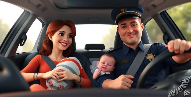 La multa fue anulada debido al nacimiento del bebé en el coche