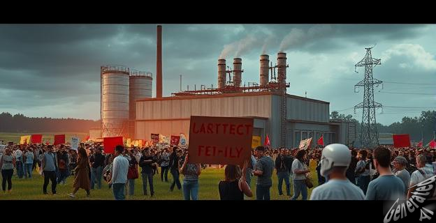 3.000 personas acampan en protesta contra la fábrica de baterías de Lotte