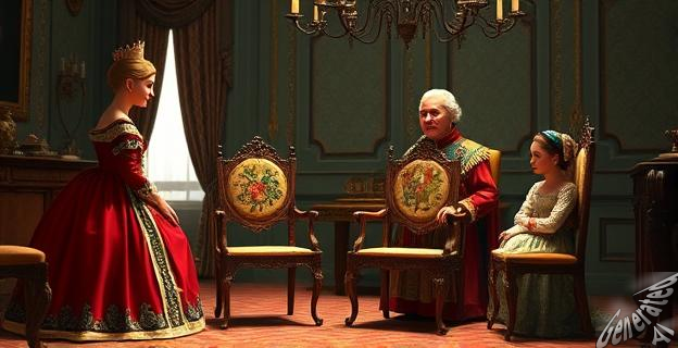 Un par de sillas de madera bordadas a mano