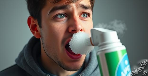 El congelamiento de boca y garganta se produjo por inhalar óxido nitroso a -4°C