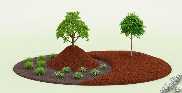 La acumulación de mantillo en el cuello del tronco puede dificultar la ventilación y favorecer la aparición de hongos y plagas