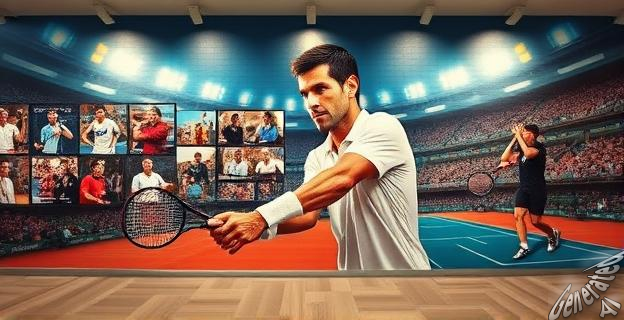 Un mural con todas las hazañas de 'Nole' en imágenes