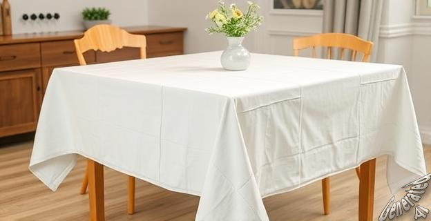 El mantel de algodón y lino antimanchas cuesta 10 euros