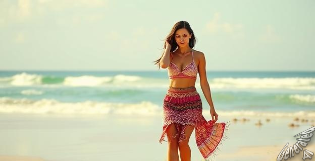 La falda boho de Paz Vega es una opción cómoda y elegante que se puede combinar con un top básico y sandalias planas