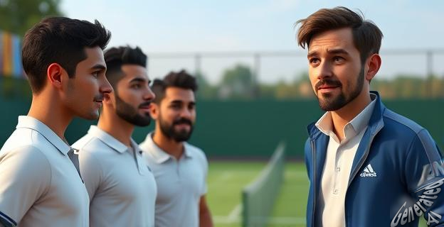 un hombre con chaqueta azul y camisa blanca