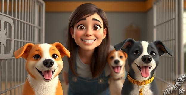 Herminia adoptó a las dos perras