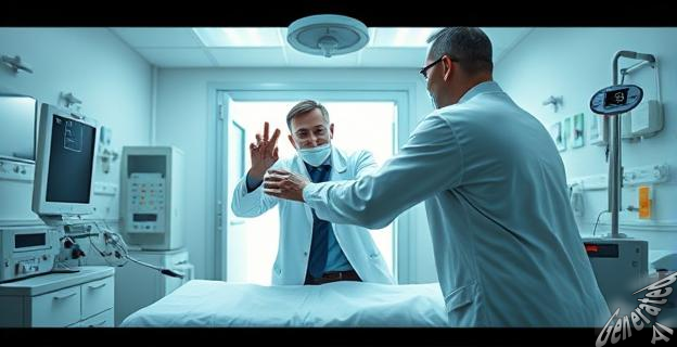 La paciente golpeó con el puño y pateó la camilla