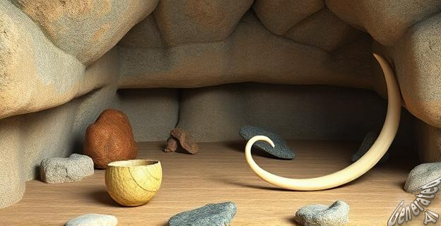 Herramientas de sílex y objetos de marfil de mamut con más de 35.000 años de antigüedad