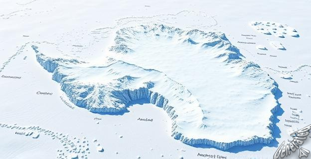 Una red de valles fluviales y cordilleras bajo la capa helada más antigua del planeta