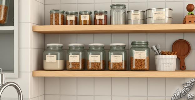 Utilizar botes de cristal herméticos para conservar alimentos frescos y secos